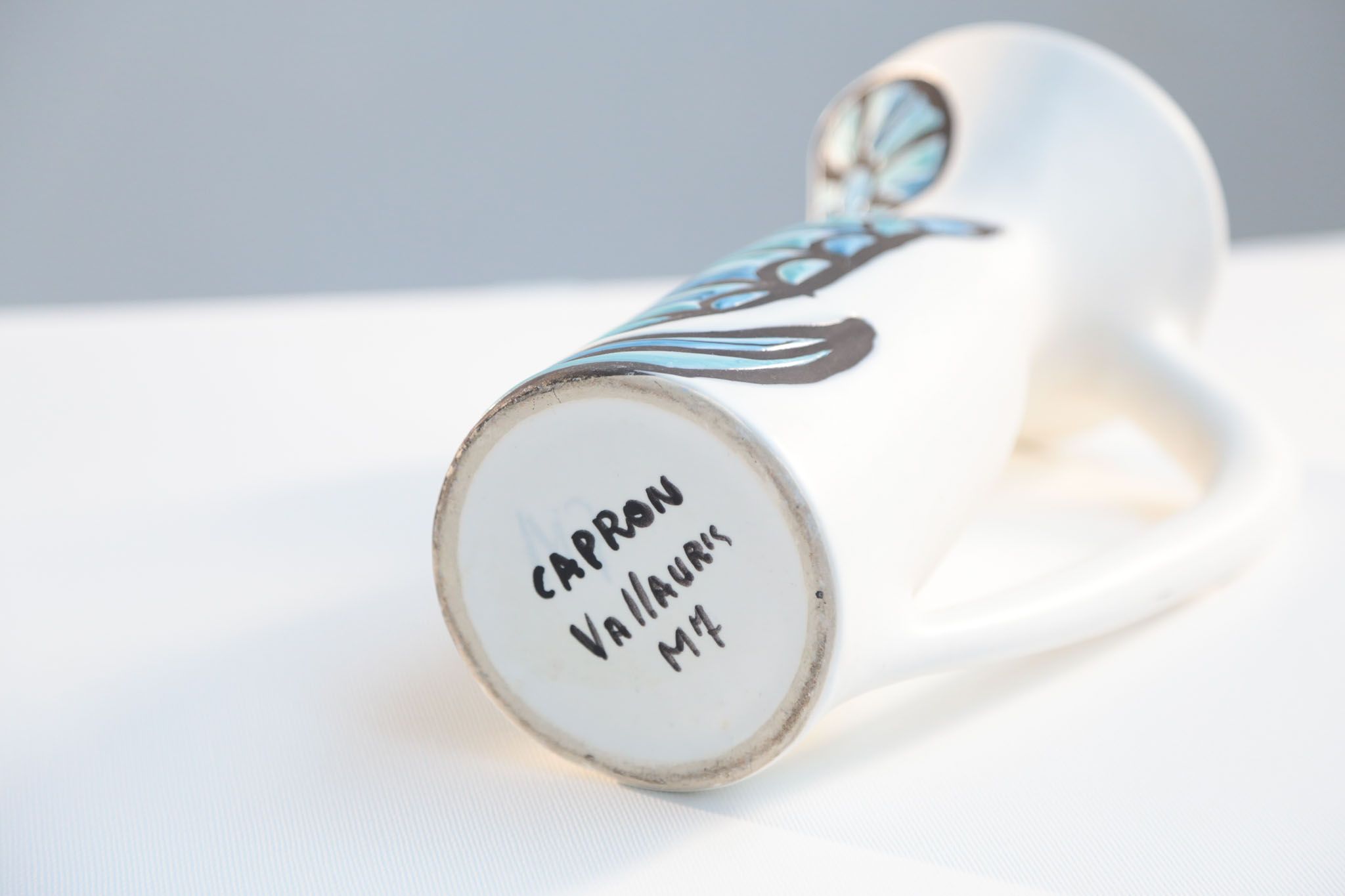 Signed Roger Capron Ceramic Pitcher/Vase for Vallauris, 1970s