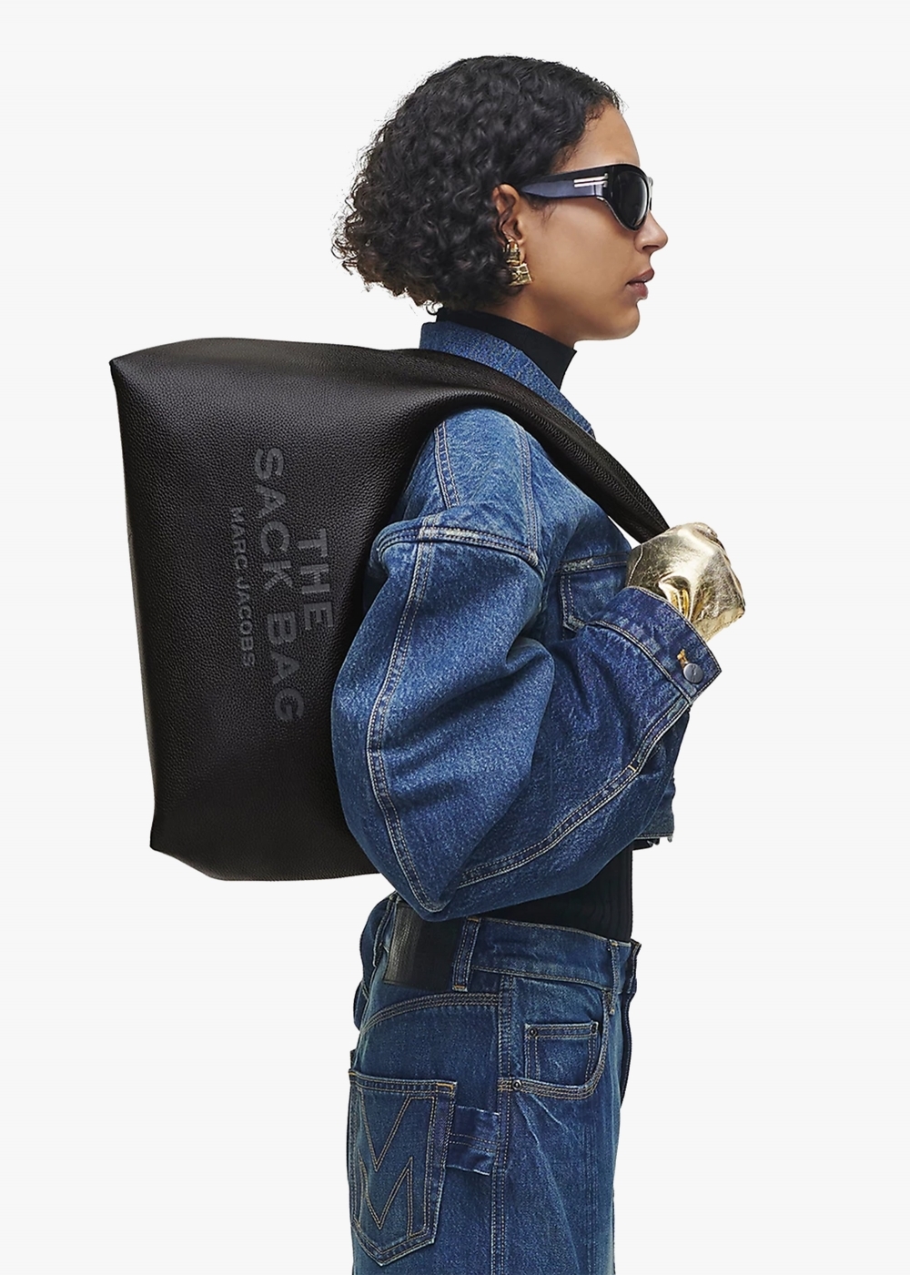 Marc Jacobs The Sack Large Black Leather Shoulder Bag