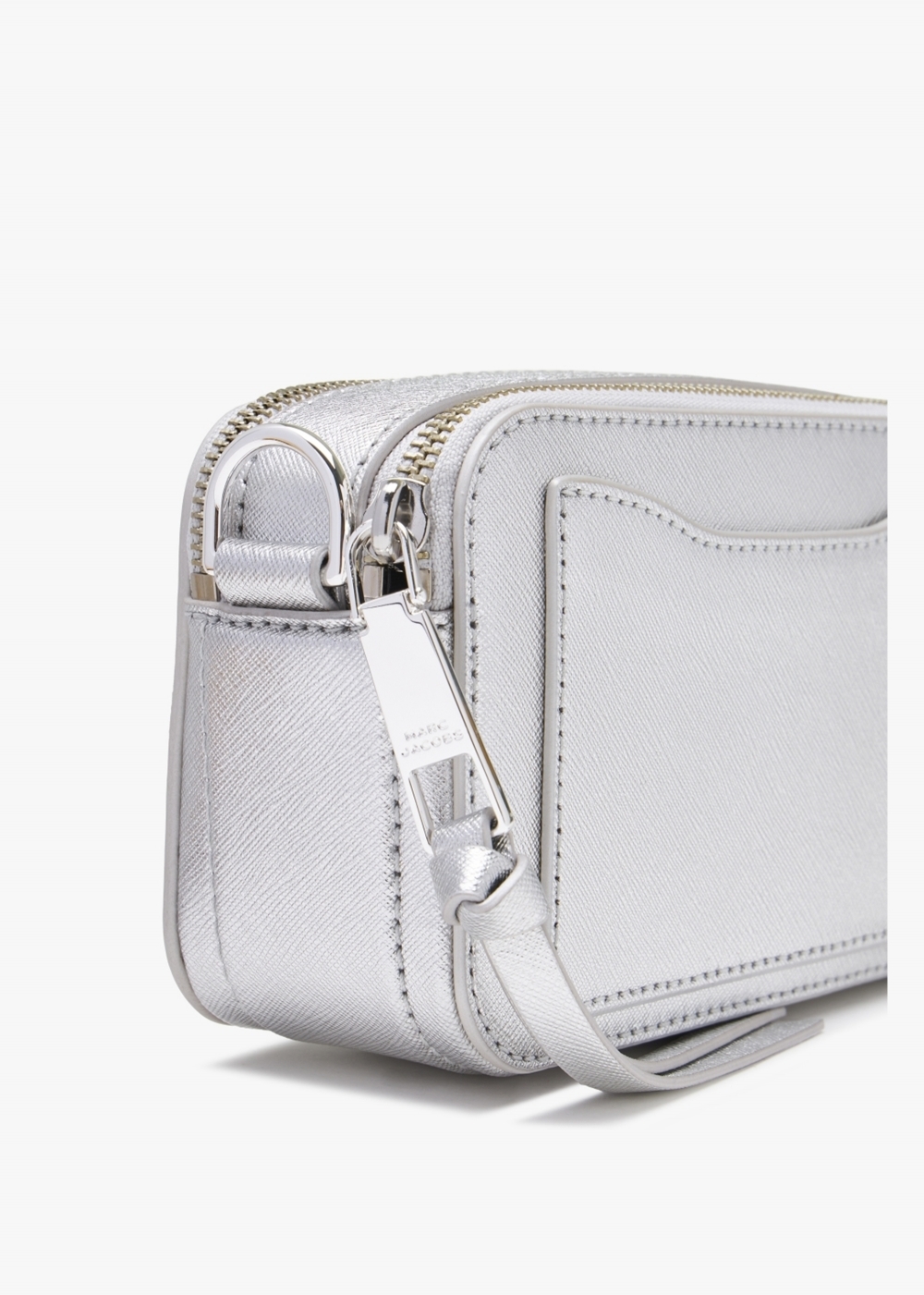 Marc Jacobs The Snapshot DTM Silver Leather Camera Bag