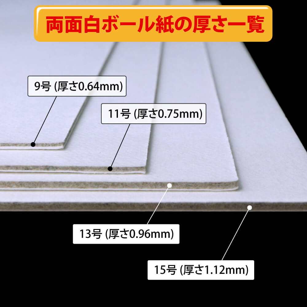 両面白ボール11号(厚0.75mm) 全判 820×1120mm - 台紙を断裁するなら