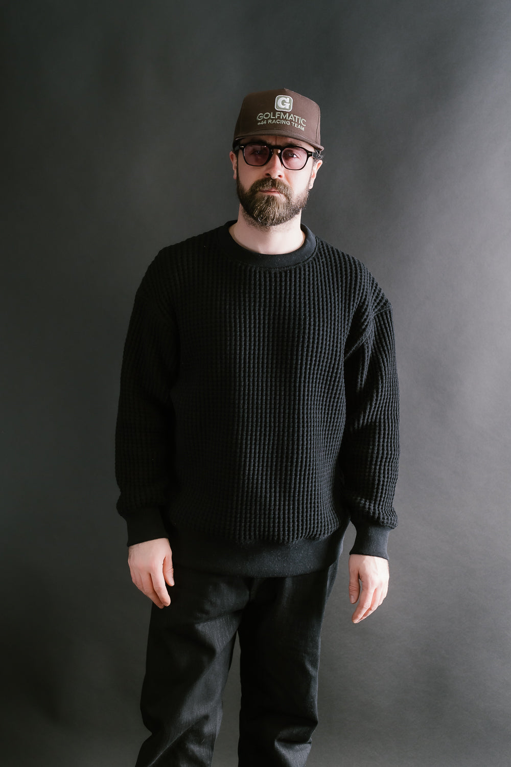 Big Waffle Crew Neck - 07 Black | Dant