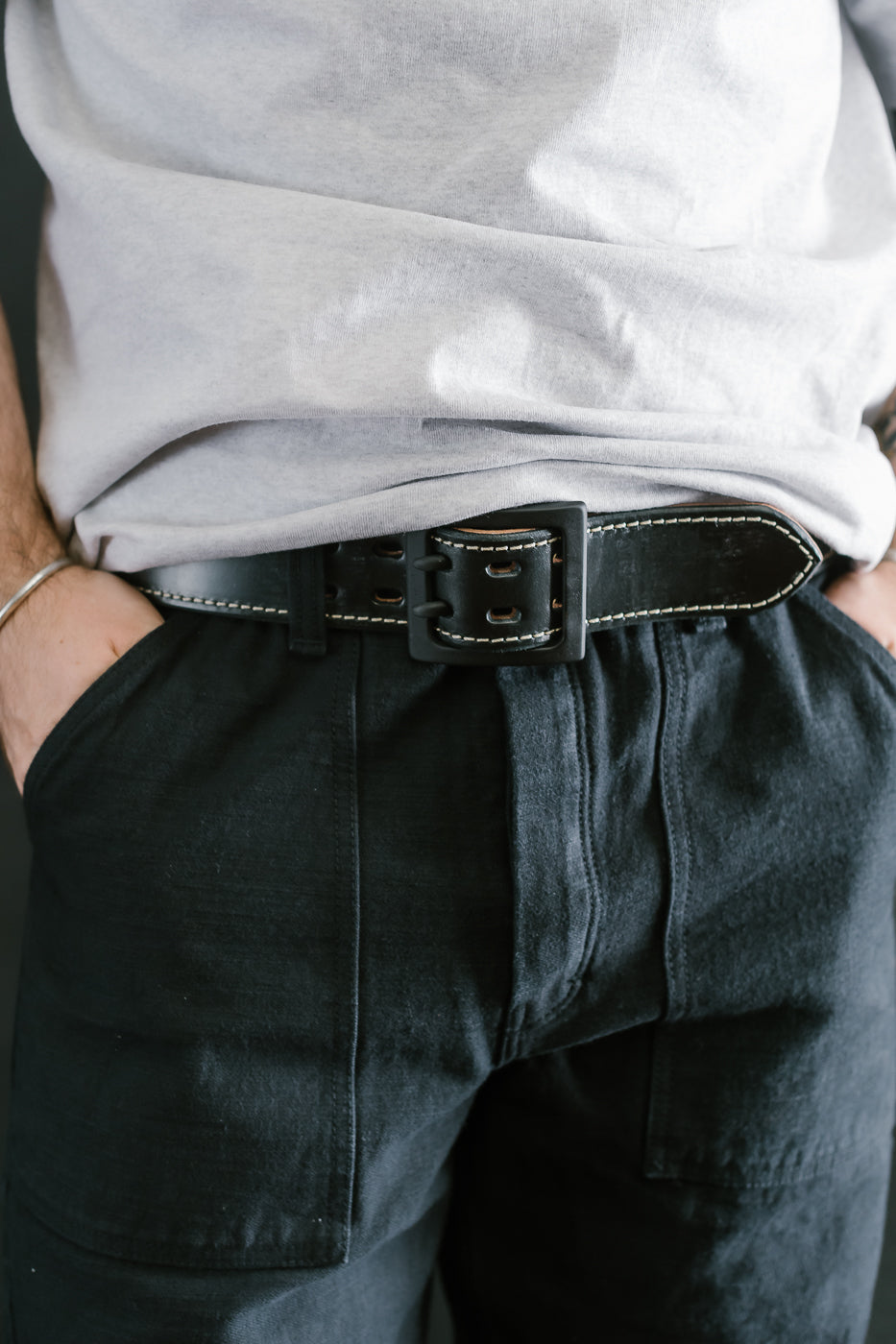 A107HSII - Extra Thick Bridle Leather Belt - Black | Dant