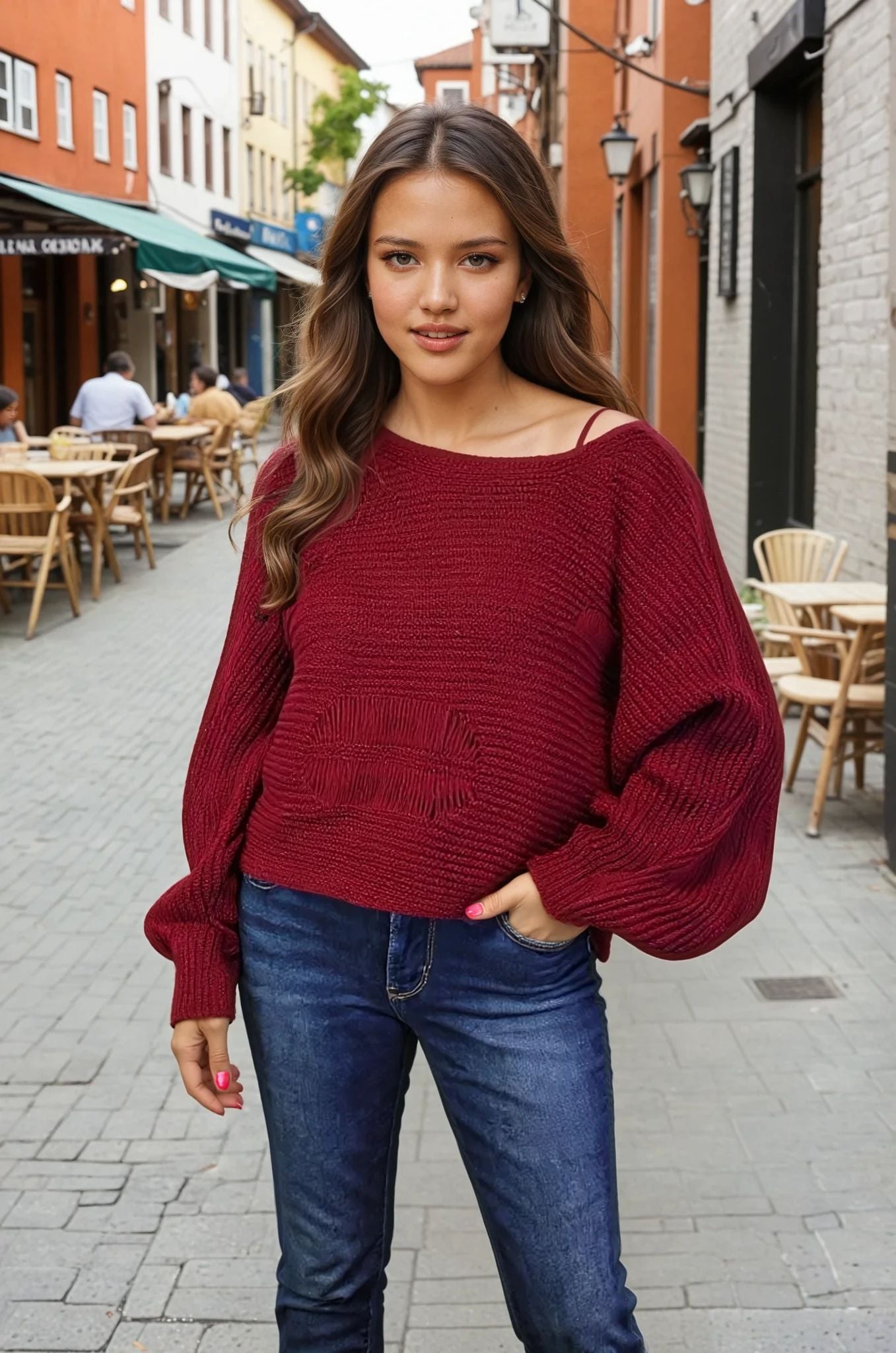 Drop Stitch Oversized Sweater (D9341) Cordovan – Dantelle Apparel
