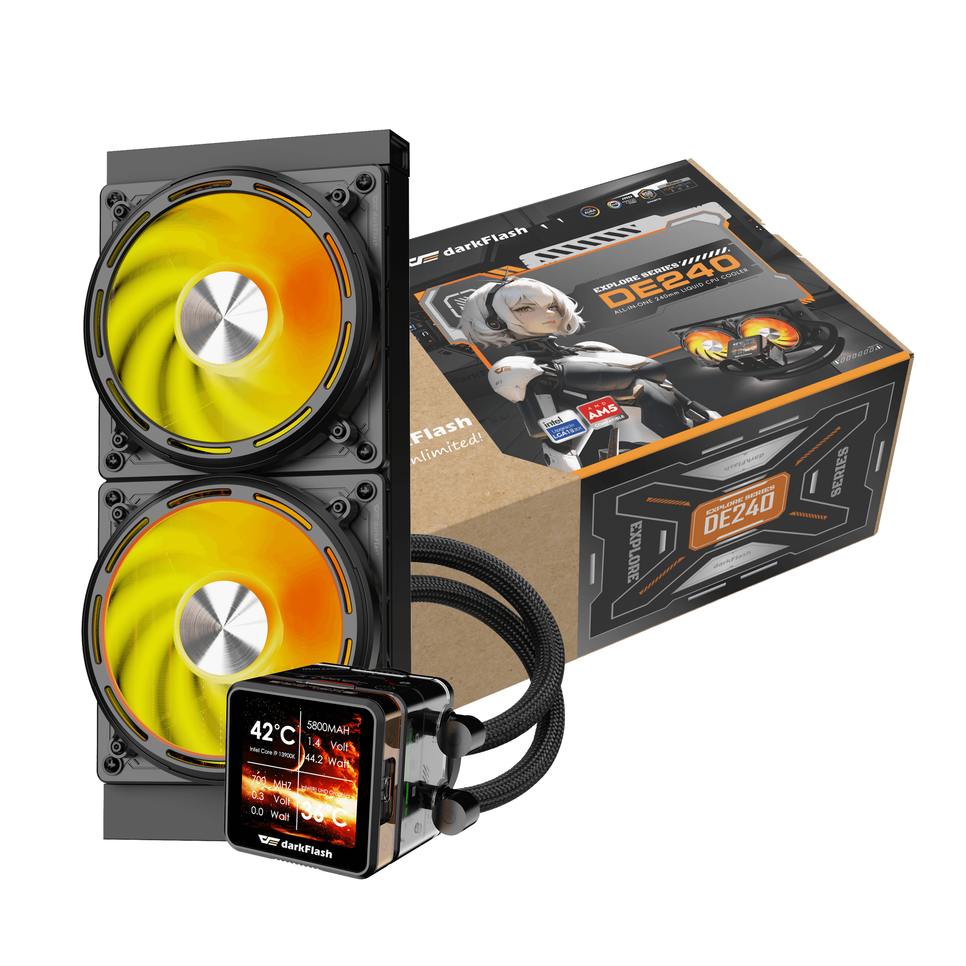 EXPLORE DE240 水冷CPUクーラー - darkFlash