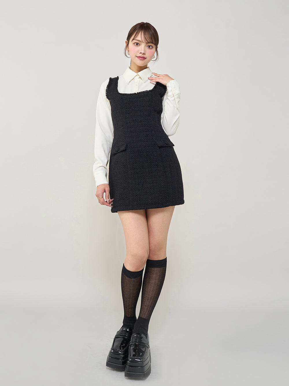 シャツドッキングツイードミニワンピース – Darich (ダーリッチ)