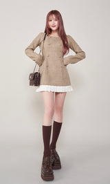 プリーツドッキングツイードミニワンピース – Darich (ダーリッチ)