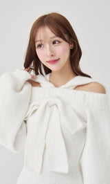 フーディーオフショルニットミニワンピース – Darich (ダーリッチ)