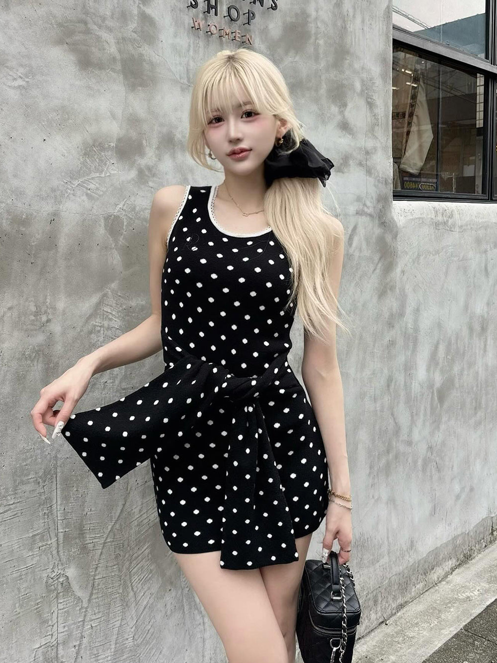 ウエストマークドットニットミニワンピース – Darich (ダーリッチ)