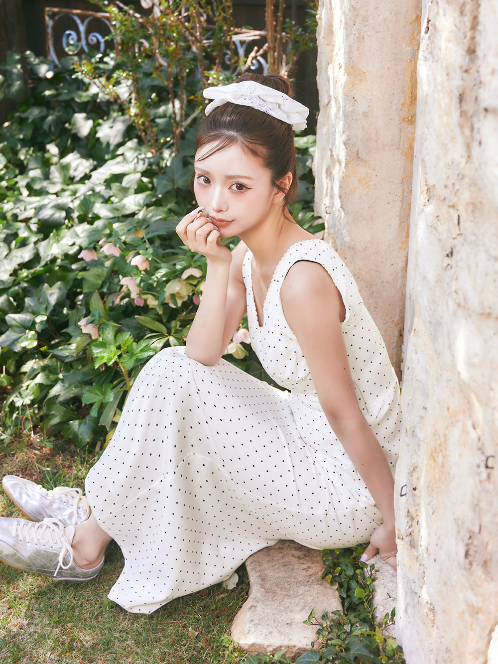 ドットギャザーロングワンピース – Darich (ダーリッチ)