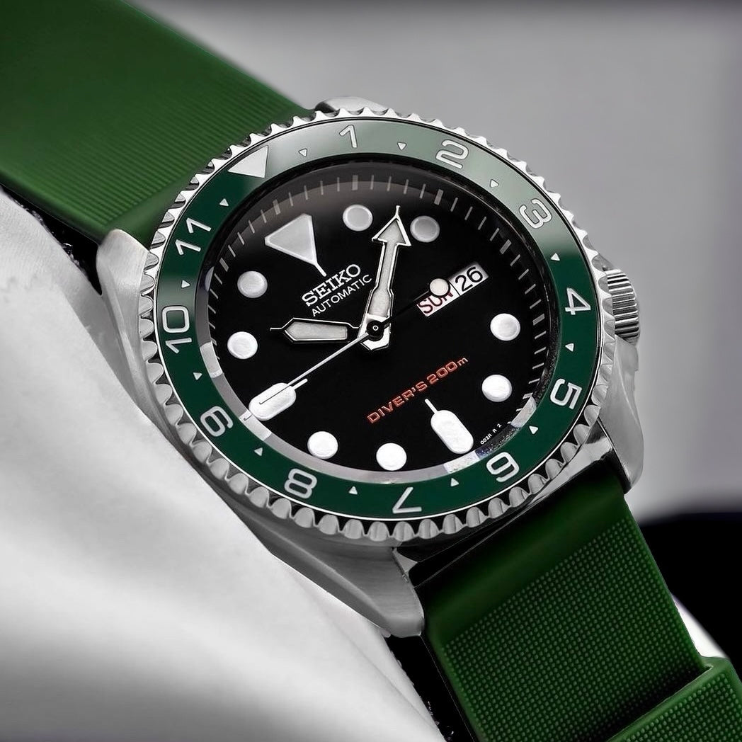 Ceramic Insert - SKX Dual Time Green - DLW WATCHES