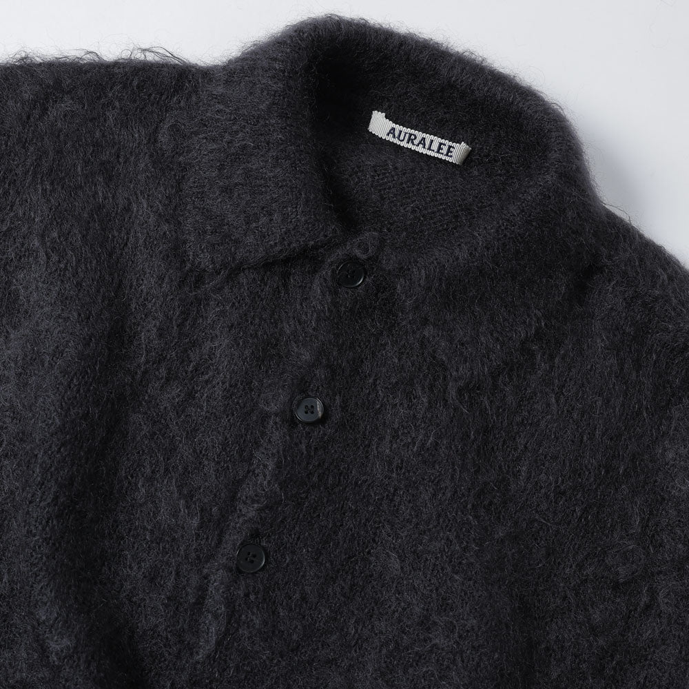 AURALEE(オーラリー) BRUSHED SUPER KID MOHAIR KNIT POLO (A25AP01KM