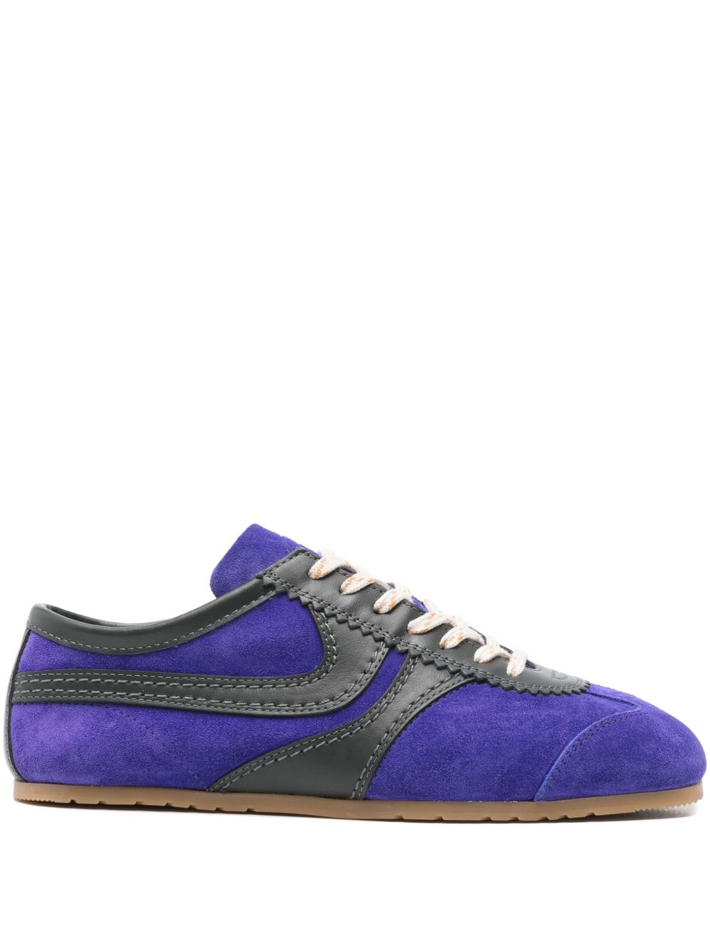 Blue and black panel-design low-top sneakers Dries van noten