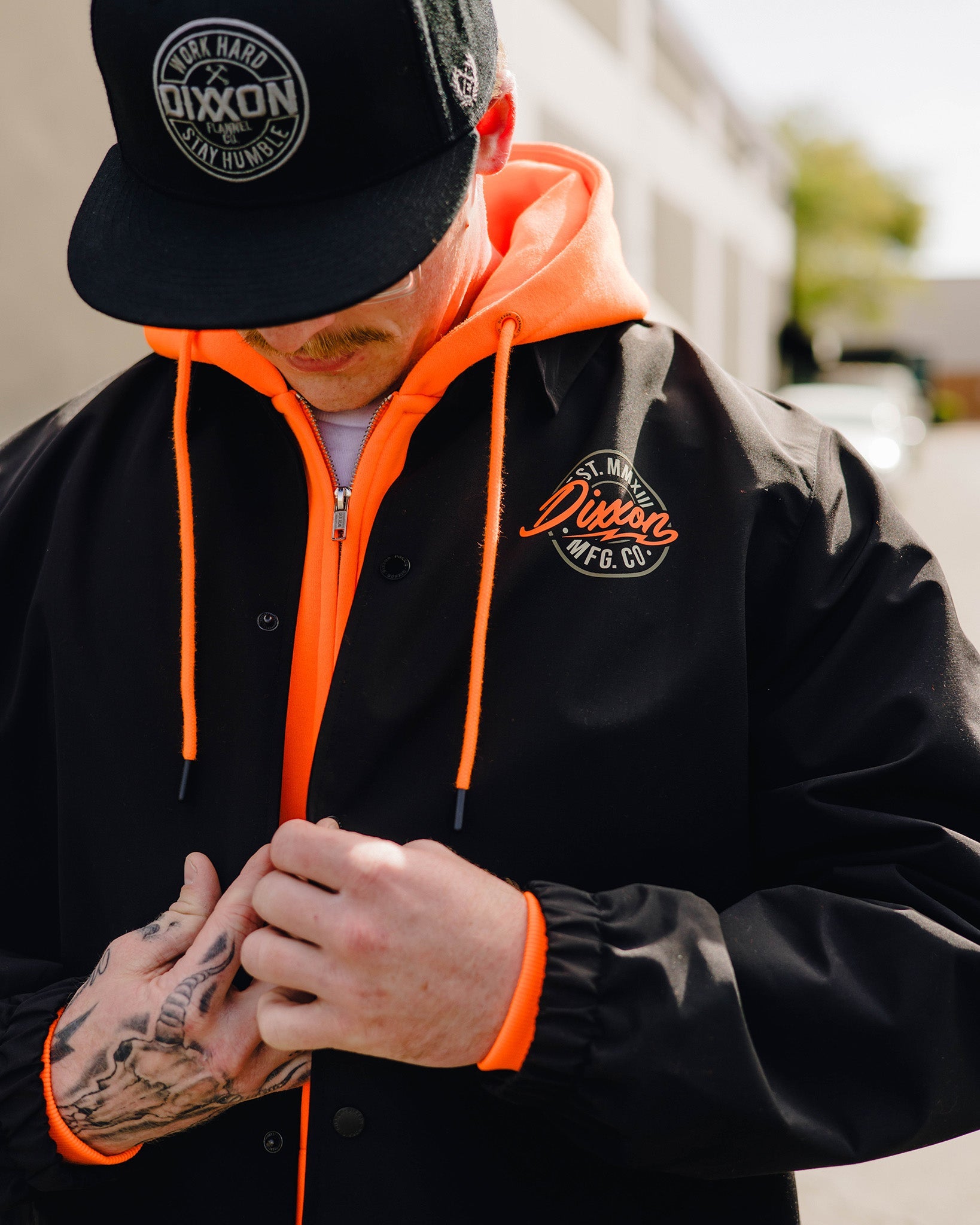 Dixxon Orange & Gold MFG Jacket - Black | Shop Now at Dixxon