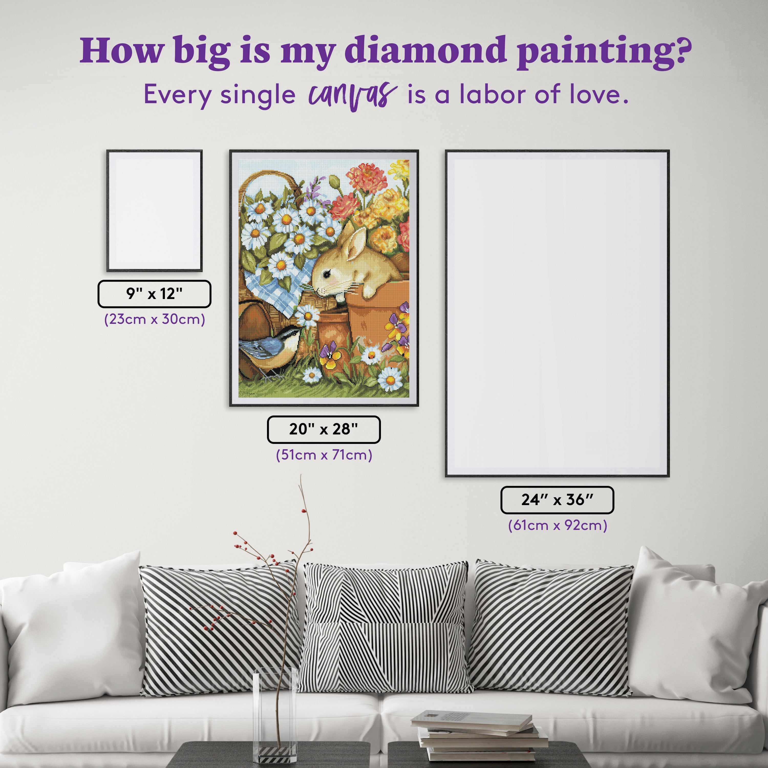 Bunny In Flower Pot – Diamond Art Club