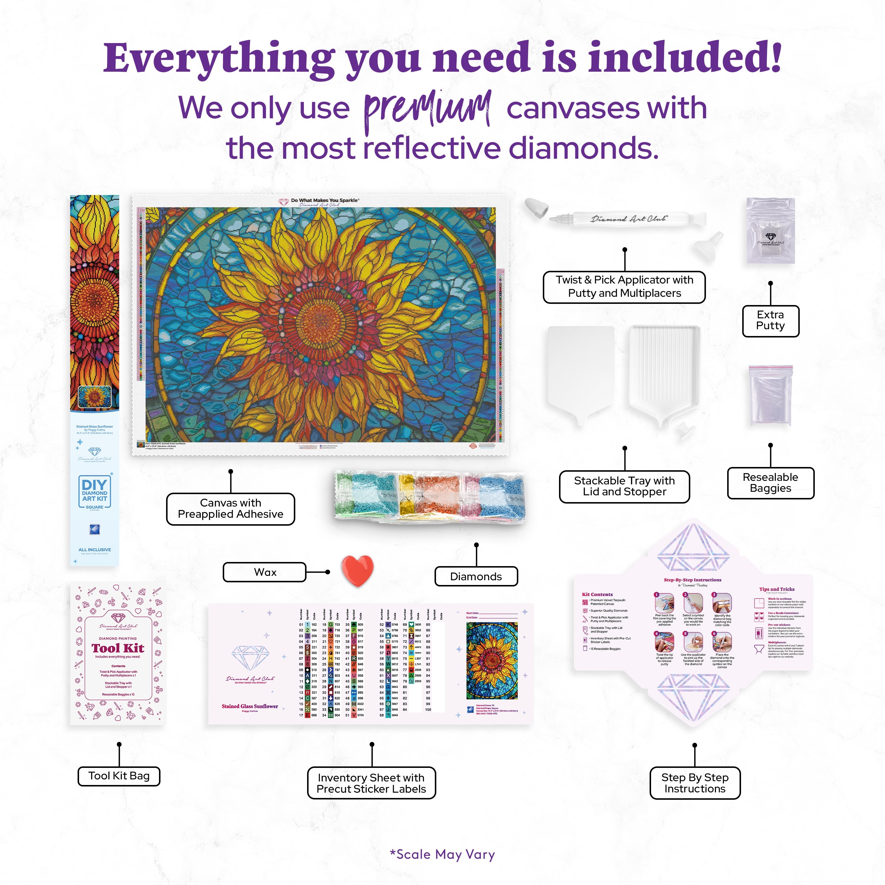 Stained Glass Sunflower – Diamond Art Club