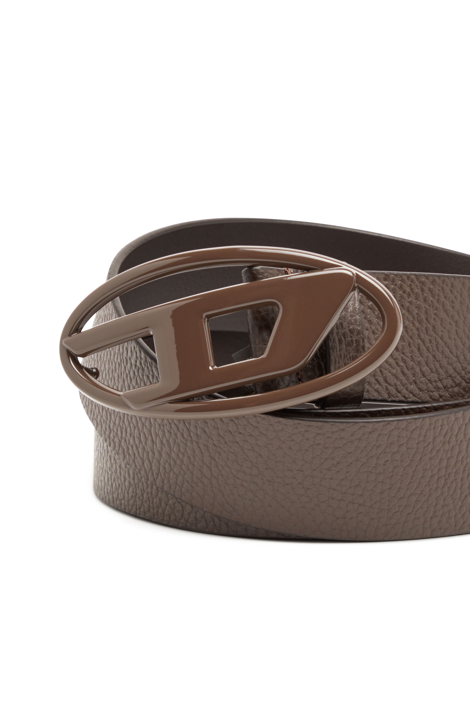 B-1DR 4cm Leather belt with matte buckle｜ブラウン｜ウィメンズ｜DIESEL