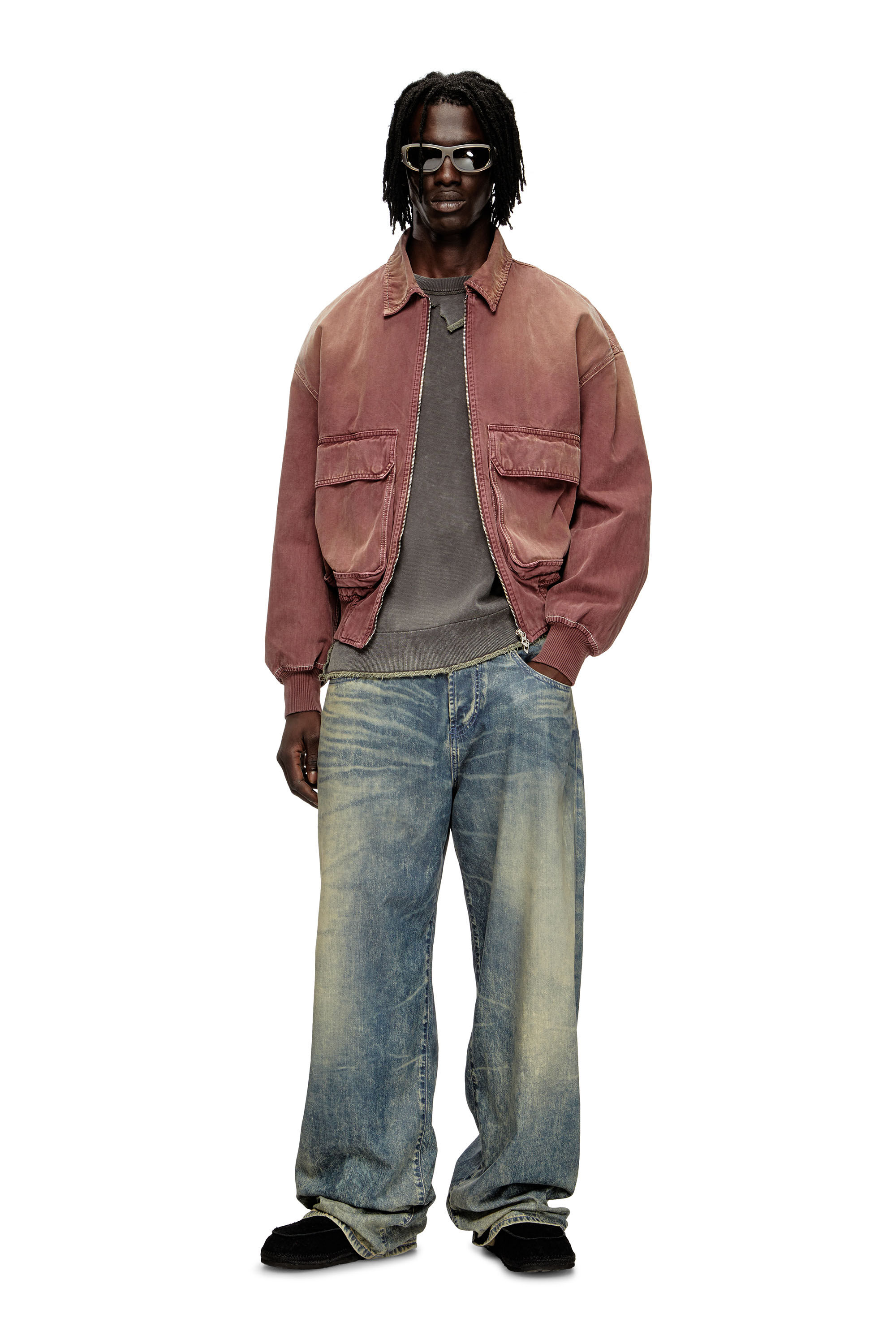 D-KURZ Jacket in coloured herringbone denim｜ブラウン｜ウィメンズ