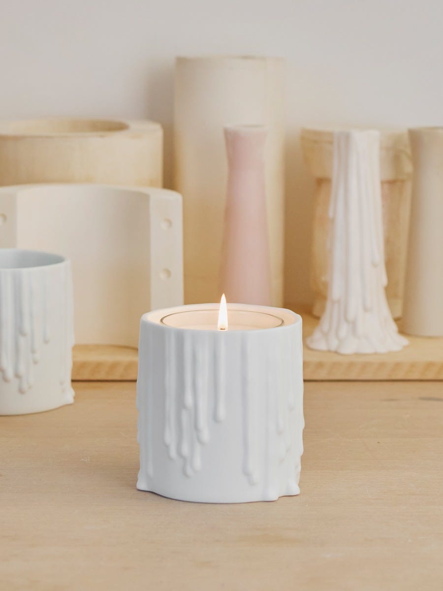 キャンドルホルダー メルトワックス ホワイト - クラシック キャンドル