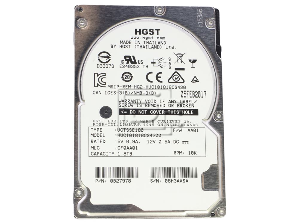 Hitachi Ultrastar C10K1800 0B27978 / HUC101818CS4200 1.8TB 2.5