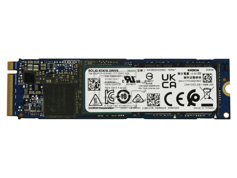 Toshiba / Kioxia XG6 KXG60ZNV256G / Dell 3VFCP / 03VFCP 256GB M.2