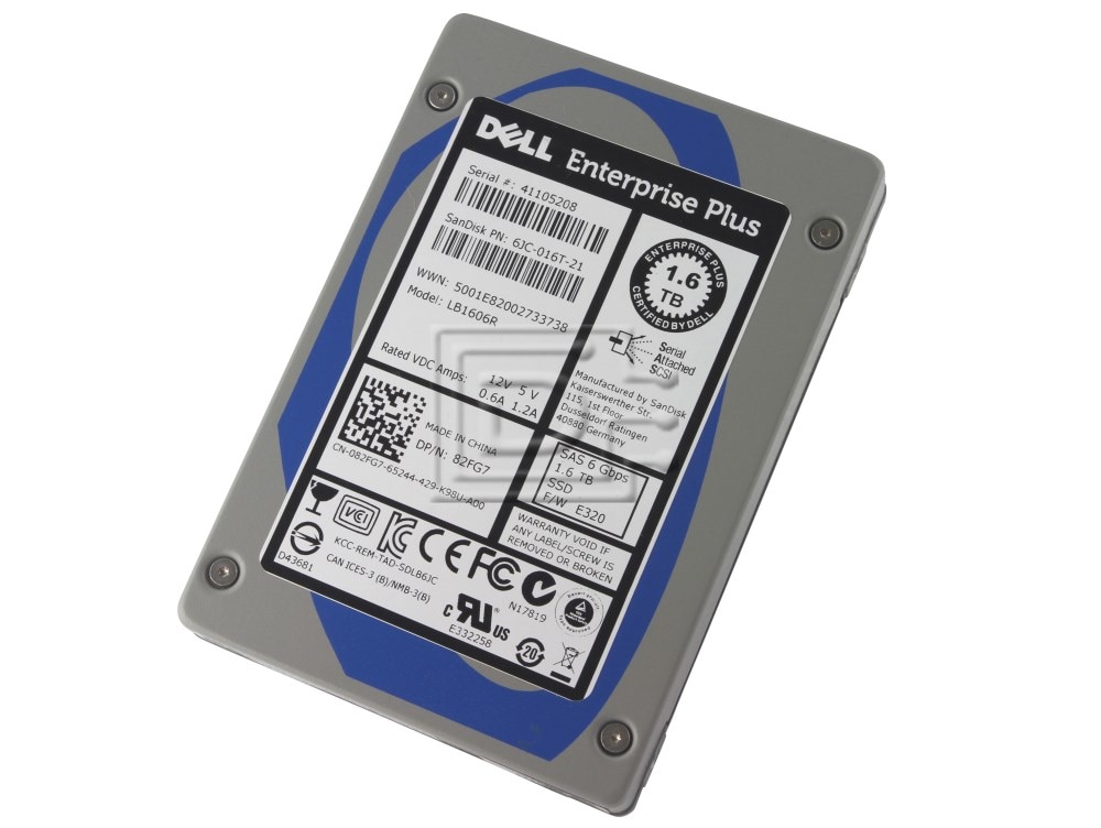 Dell Enterprise Plus 82FG7 LB1606R 1.6TB MLC 6Gbps SFF 2.5in SAS SSD