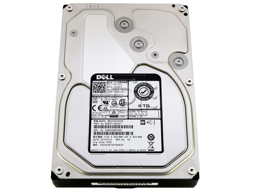 Dell 3PRF0 / Toshiba MG04SCA60EE 6TB Enterprise SAS Hard Drive