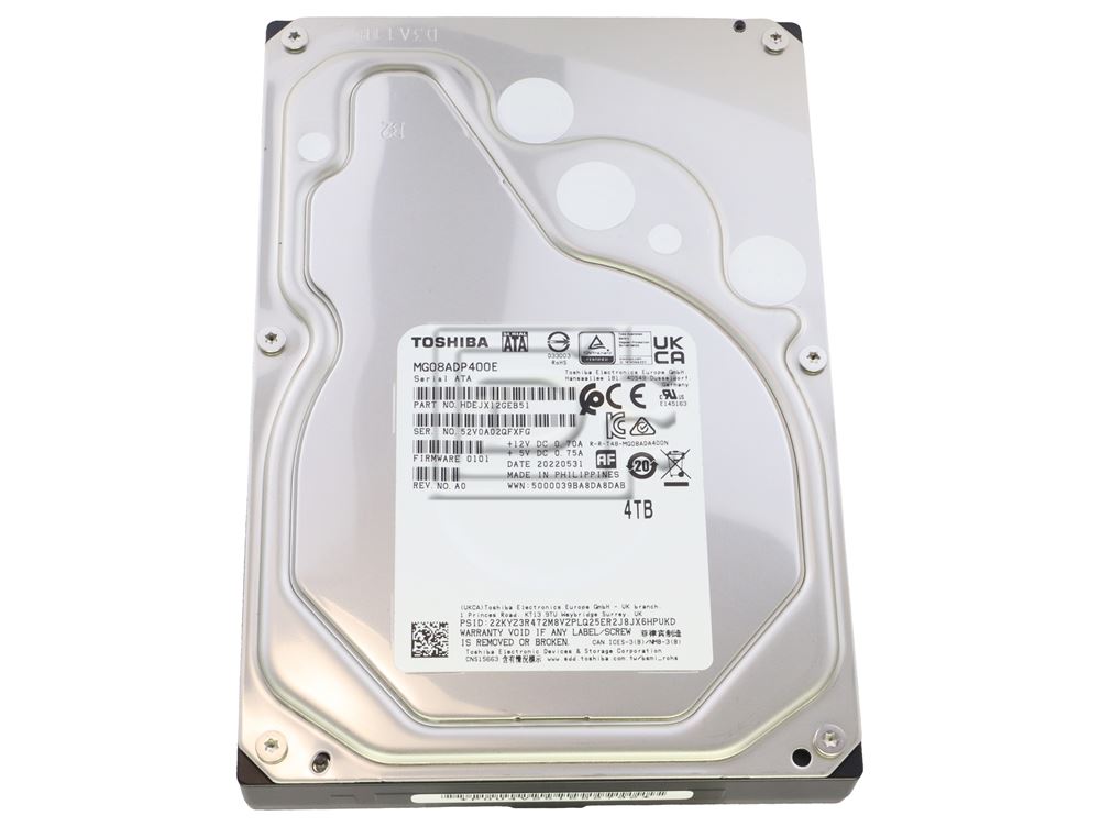Toshiba MG08-D Series MG08ADP400E 4TB 3.5-Inch LFF 6Gbps 7.2K RPM
