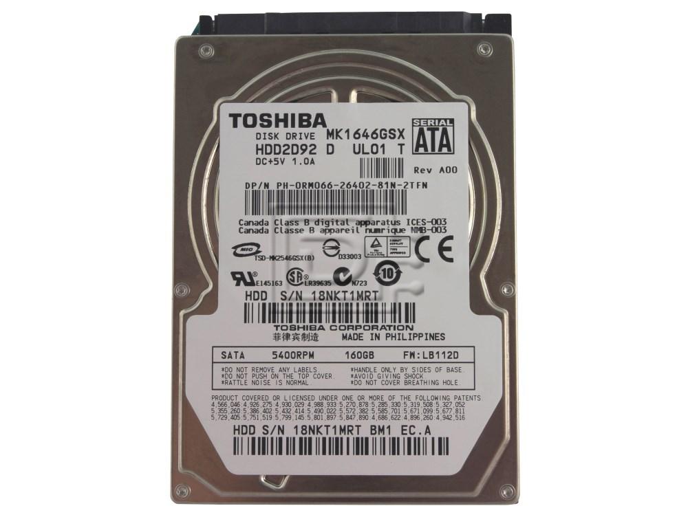 Toshiba MK1646GSX 160GB SATA Hard Drive