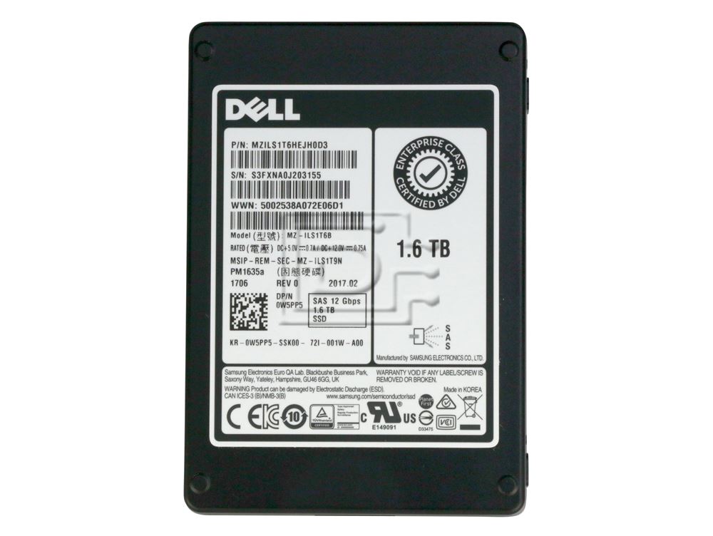 Dell DR0HX / Samsung PM1645 MZILT1T6HAJQAD3 / MZ-ILT16A 1.6TB