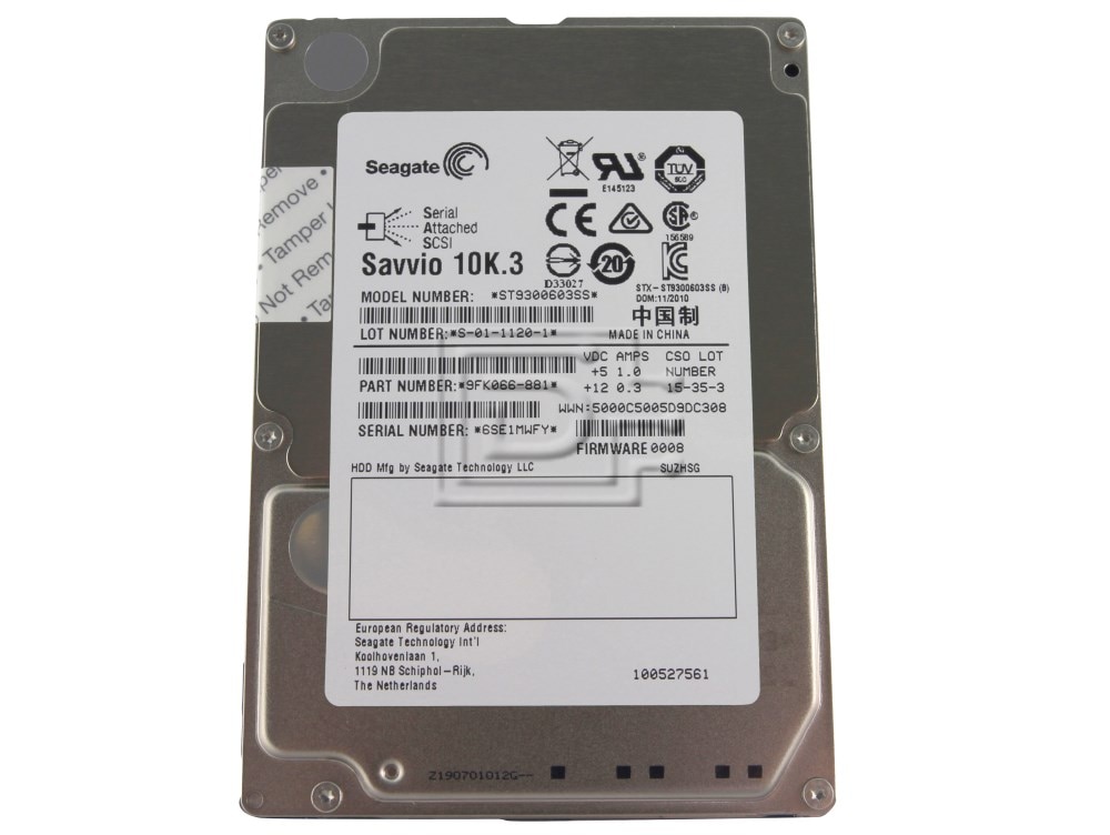 Dell T871K / Seagate ST9300603SS SAS Hard Disk Drives
