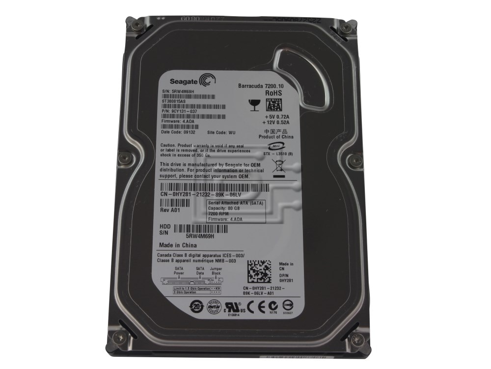 Dell HY281 / Seagate ST380815AS SATA Hard Disk Drives