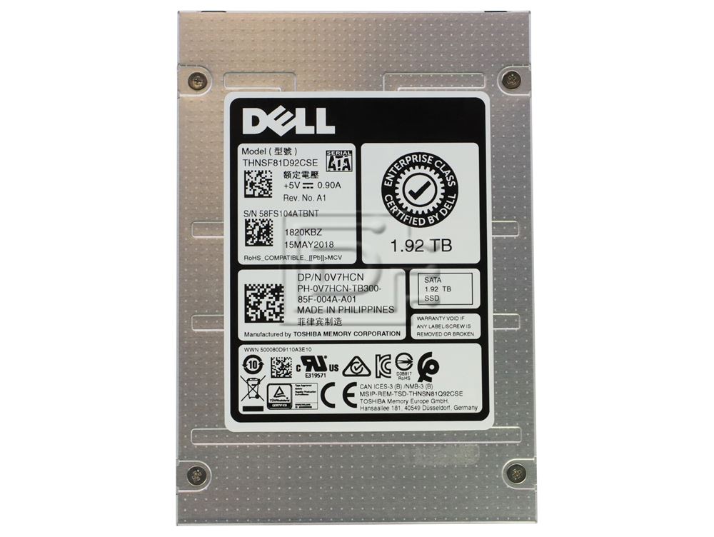 Dell V7HCN / Toshiba THNSF81D92CSE 1.92TB 2.5