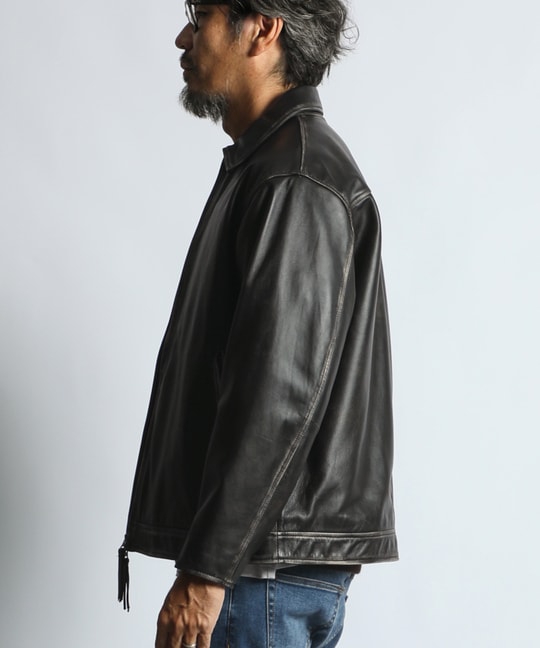 シープスキンレザー シングルライダース ジャケット ｜The DUFFER of