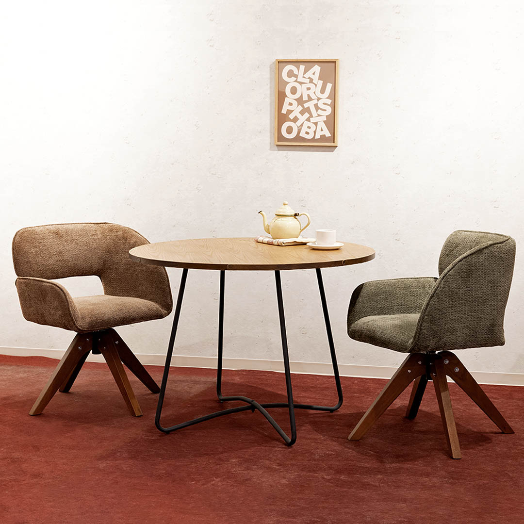DULTON ONLINE SHOP | ROTATING DINING CHAIR BROWN(BROWN): 家具