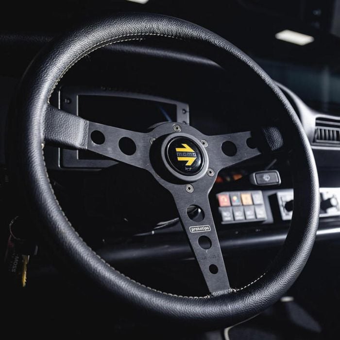 MOMO Prototipo Steering Wheel 350mm - Black Leather/Black Spokes