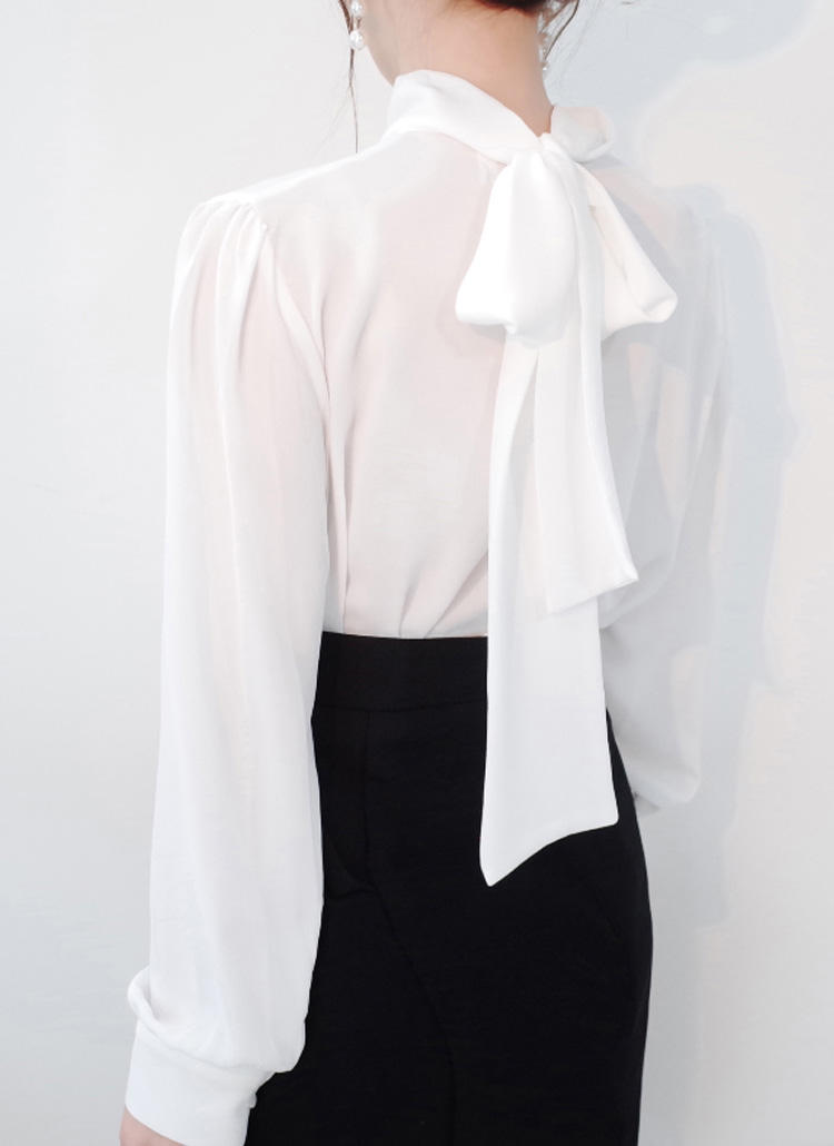 バックリボンシフォンブラウス | レディースファッション通販 - DHOLIC