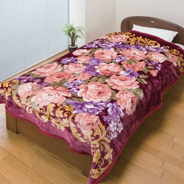 豪華な花柄ニューマイヤー毛布2色組: 寝具／はぴねすくらぶ
