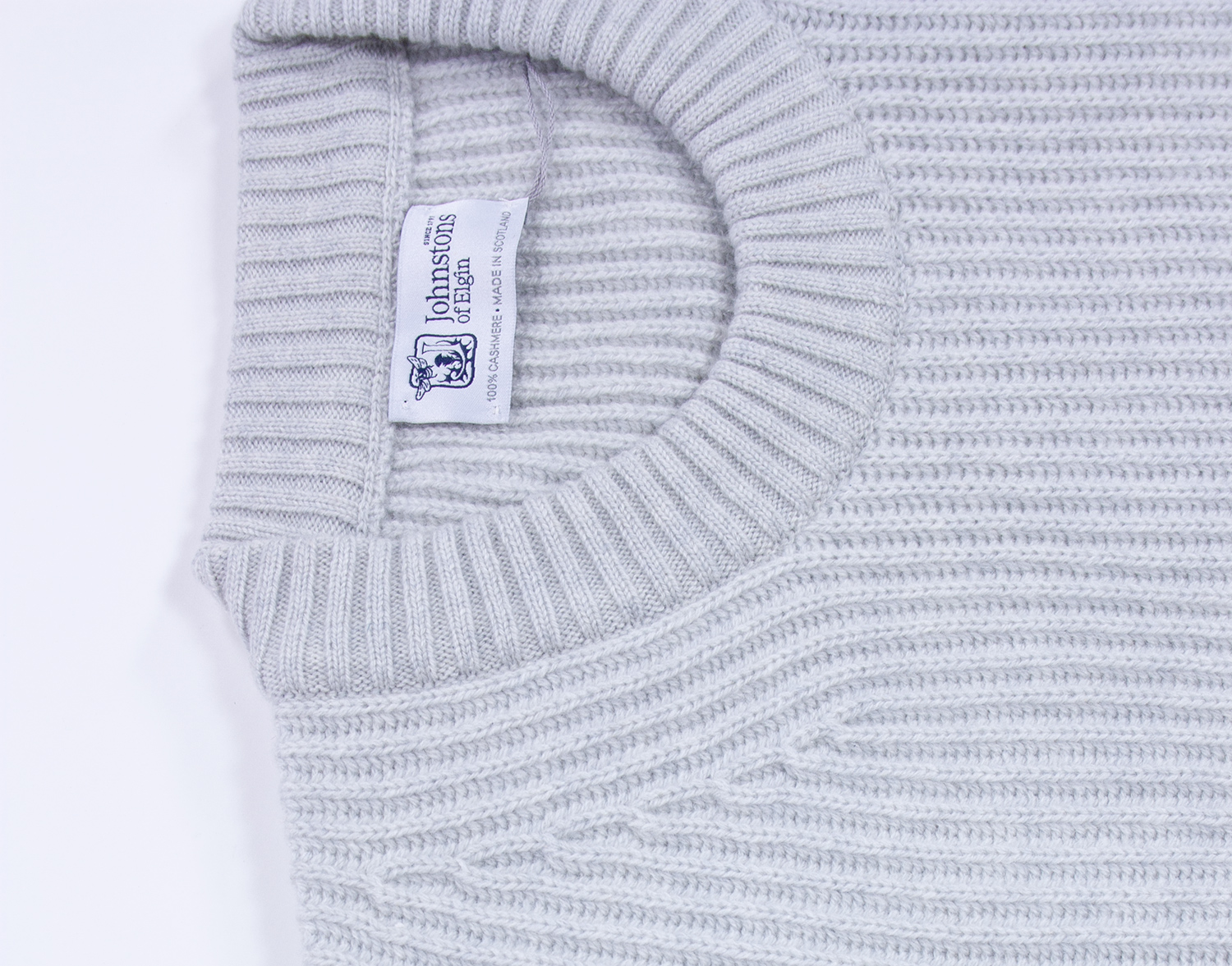 ジョンストンズ カシミヤクルーネックリブセーター パミス Johnstons