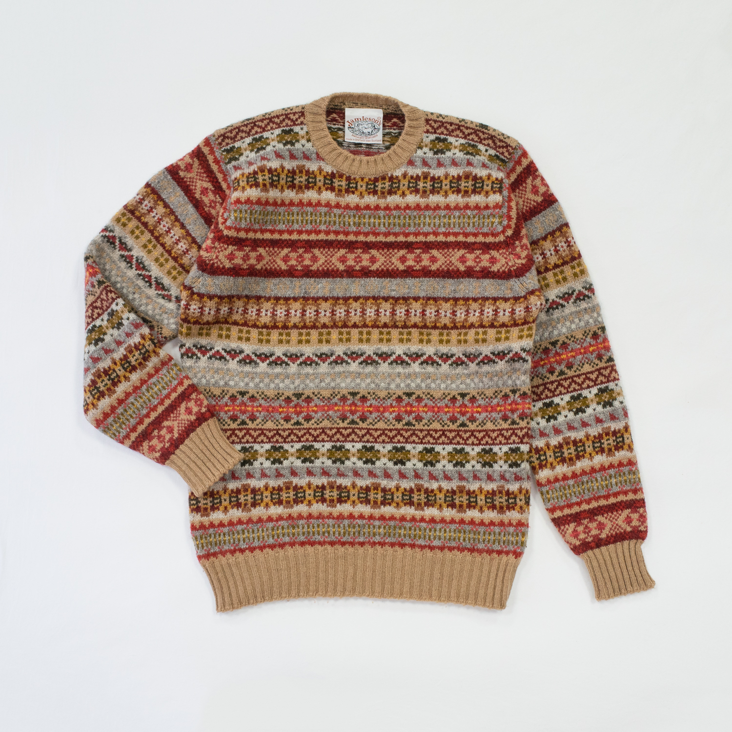 ジャミーソンズ フェアアイルクルーネックセーター オートミール