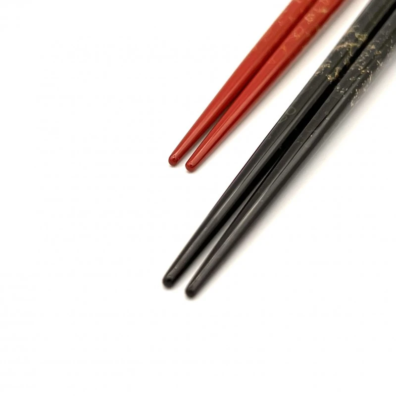 送料無料】津軽塗箸 梨地 黒赤々 夫婦箸セット【桐箱入】 - お買い物