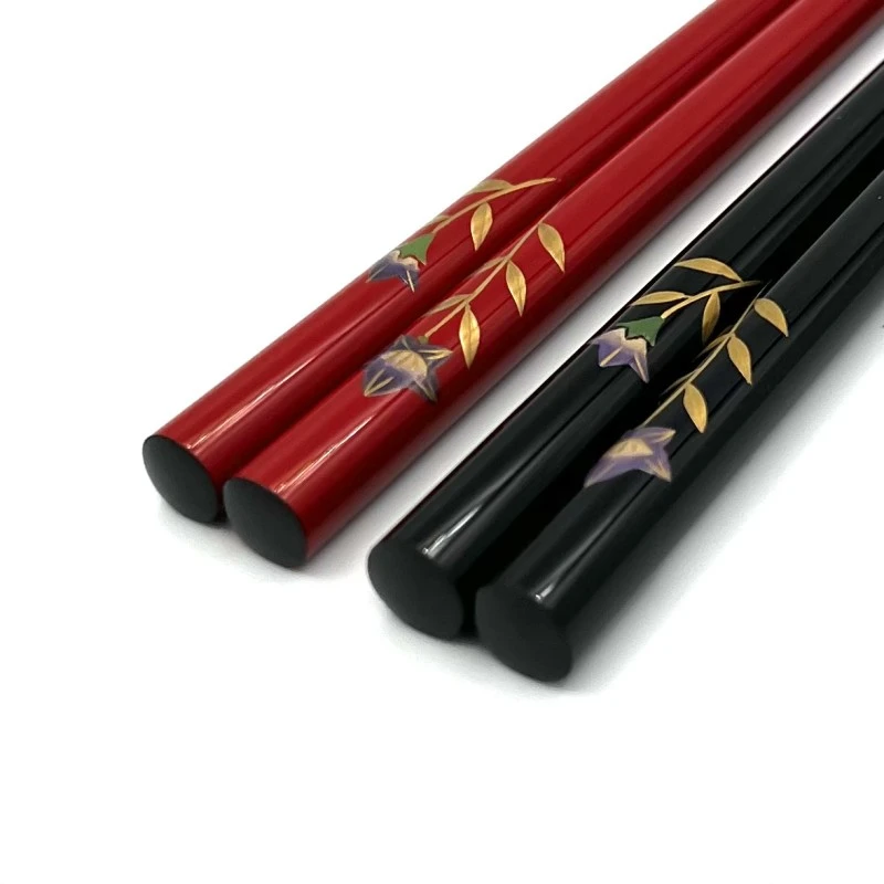 送料無料】輪島塗 蒔絵箸 桔梗 夫婦箸セット【桐箱入】 - お買い物