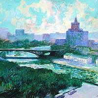 馬の油彩画 12号 深澤孝哉 題 馬のいる風景（ロンシャン） 馬の油彩画