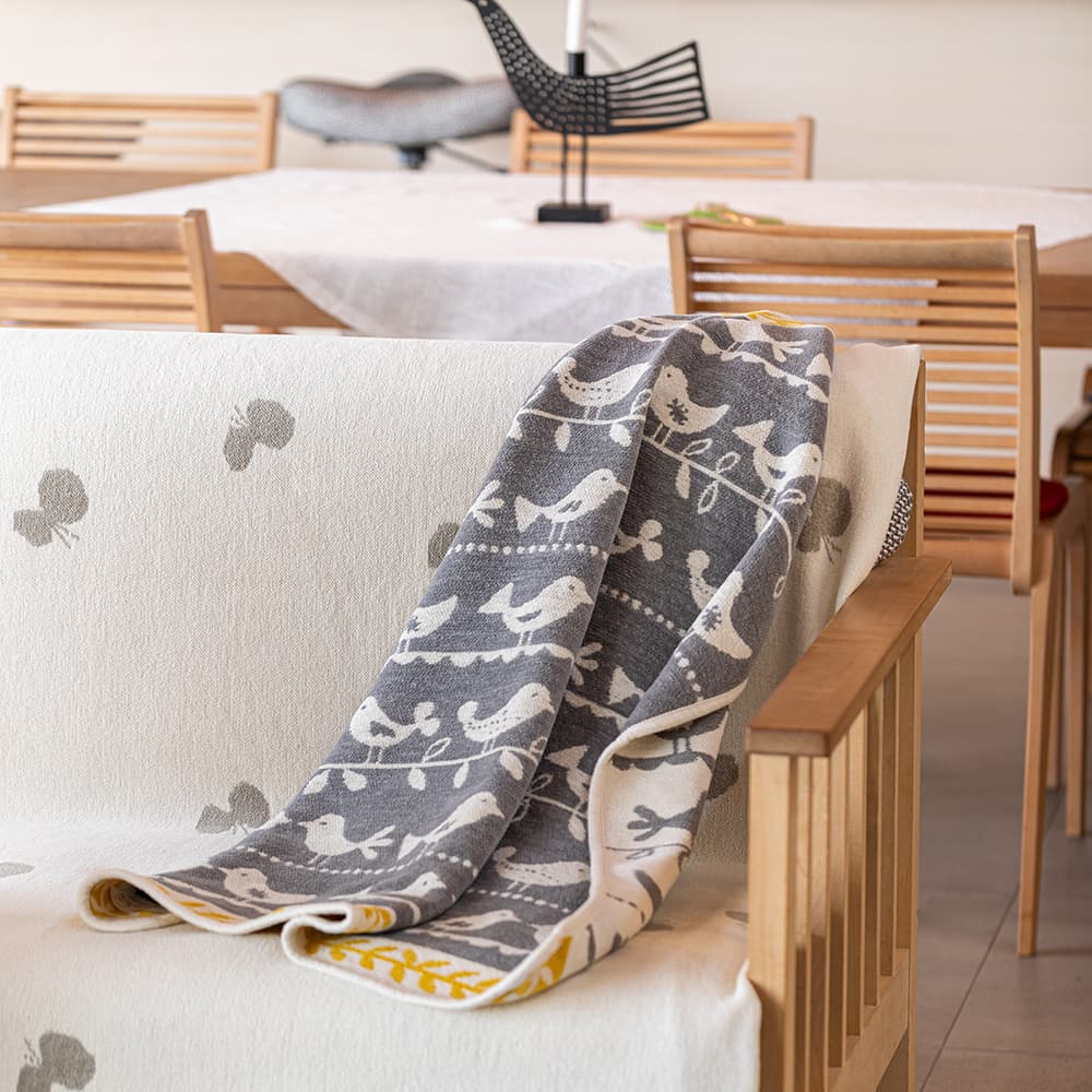 KLIPPAN/クリッパン シュニールコットン ミニブランケット バーズ