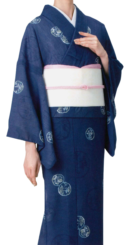 夏用 女仕立】紗紬着物 露草の丸・藍紫【受注生産品】激安で購入！法被