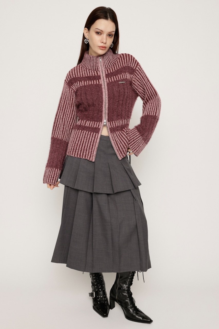 SLY | SHAGGY MIX ZIP UP KNIT トップス (ニット ) |SHEL'TTER WEBSTORE