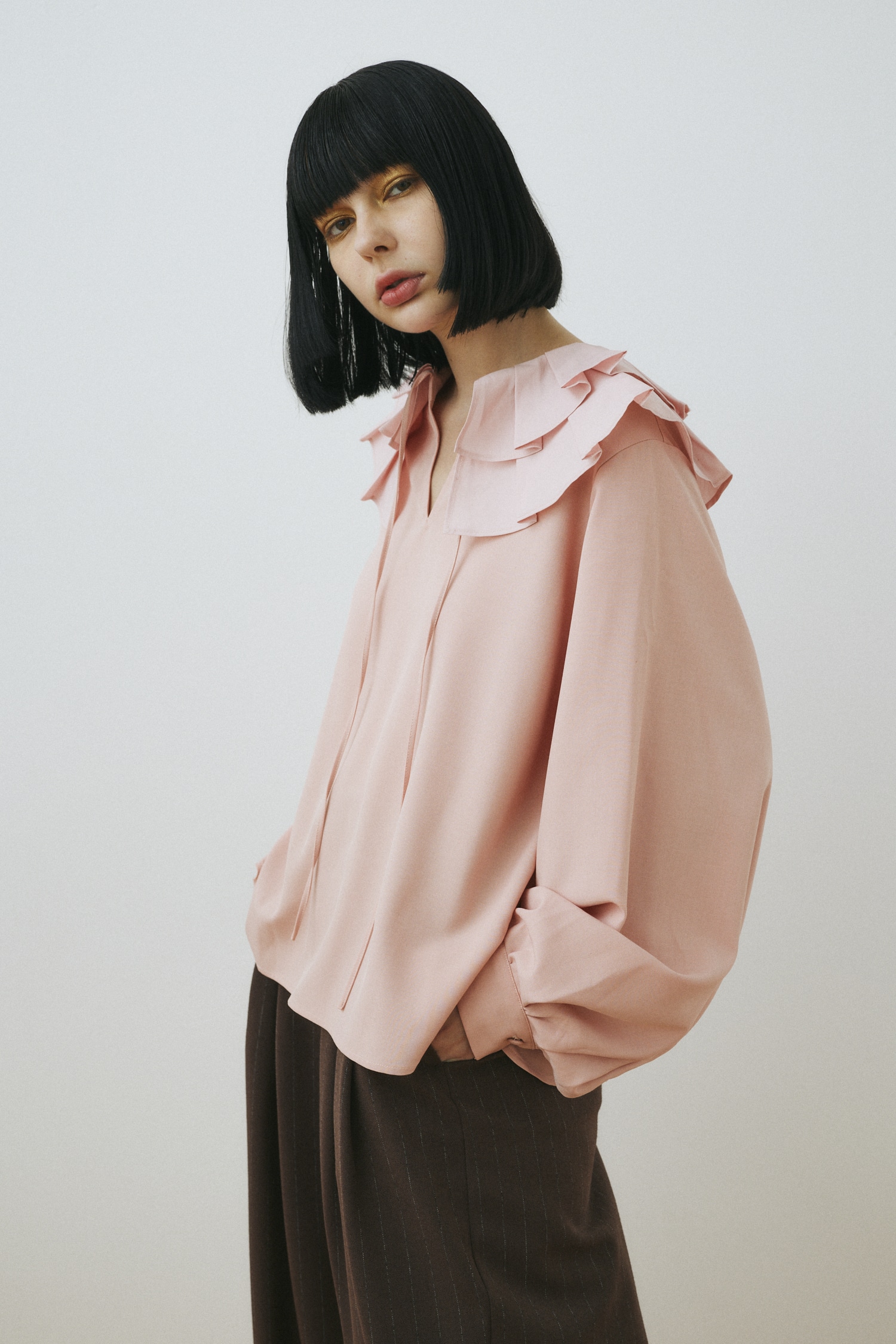 HeRIN.CYE | Frill collar blouse (シャツ・ブラウス ) |SHEL'TTER