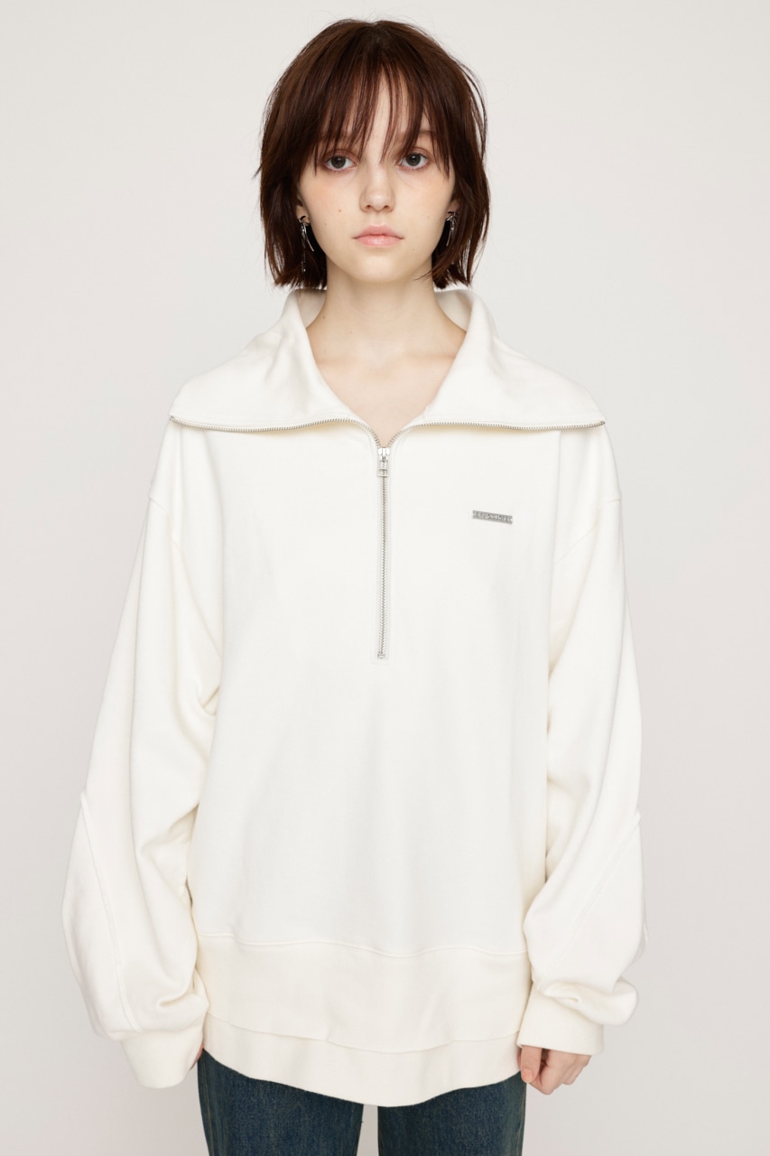 SLY | HALF ZIP LOGO OVER トップス (Tシャツ・カットソー(長袖