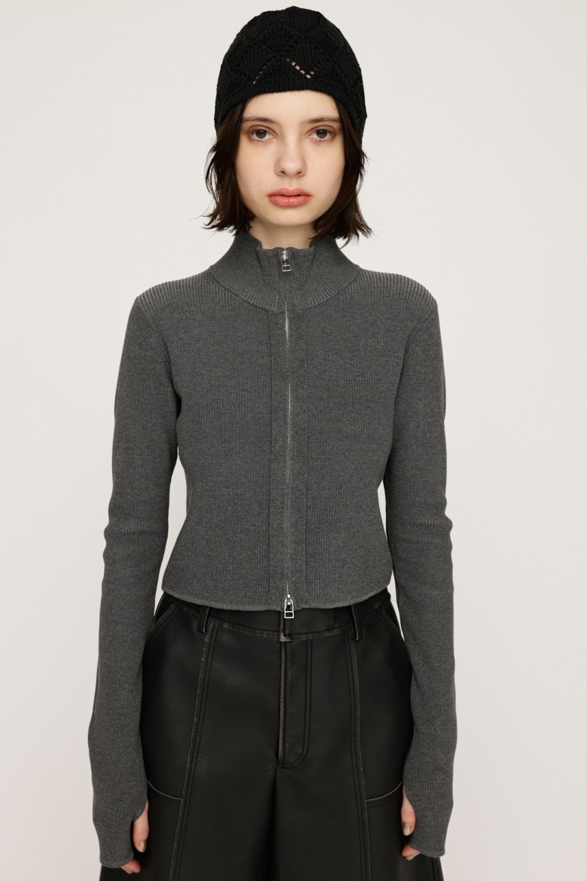 SLY | FRONT ZIP H／N RIB トップス (ニット ) |SHEL'TTER WEBSTORE
