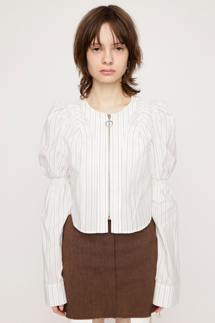SLY | FRONT ZIP SHIRRING ブラウス (シャツ・ブラウス ) |SHEL'TTER