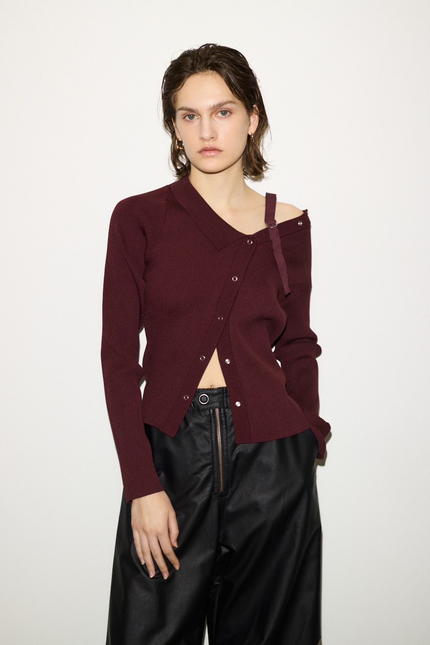 THROW by SLY | 【THROW】ONE SHOULDER SLANT BUTTON トップス (ニット